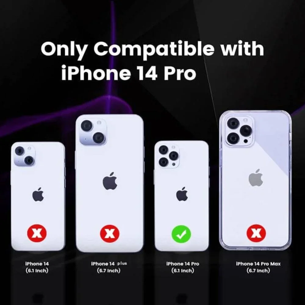 Luxury Wallet Case for iPhone 14 Pro – RFID Blocking, Card Holder & Stand